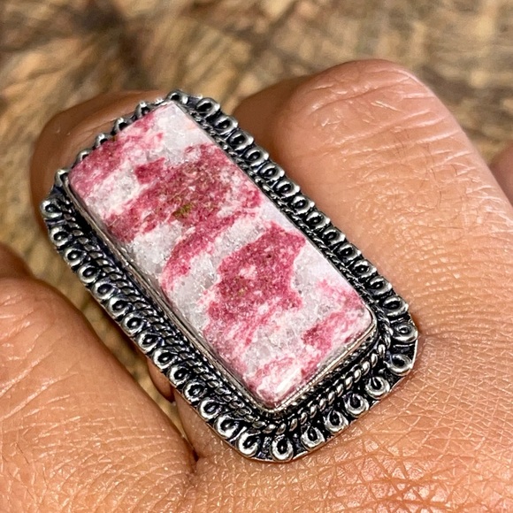 Rosaline Pink Thulite Ring Size 9 3/4 - Picture 8 of 9